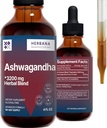 HERBANA VALMISTUS Ashwagandha Liquid Drops Extract - lihasten Recovery Tincture - Withania Somnifera Drops - Korkea teho
