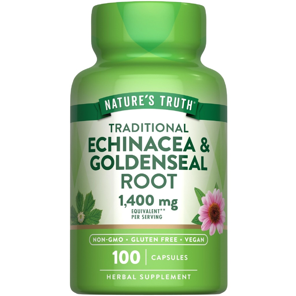 Nature's Truth Echinacea Goldenseal kapselit ... 1400 mg... 100 Count..