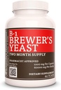 Remedys Nutrition Vitamin B-1 med Brewers Yeast | 1000 mg, 60 Vegan Capsules Dietary Supplement | Tvåmånaders Supply