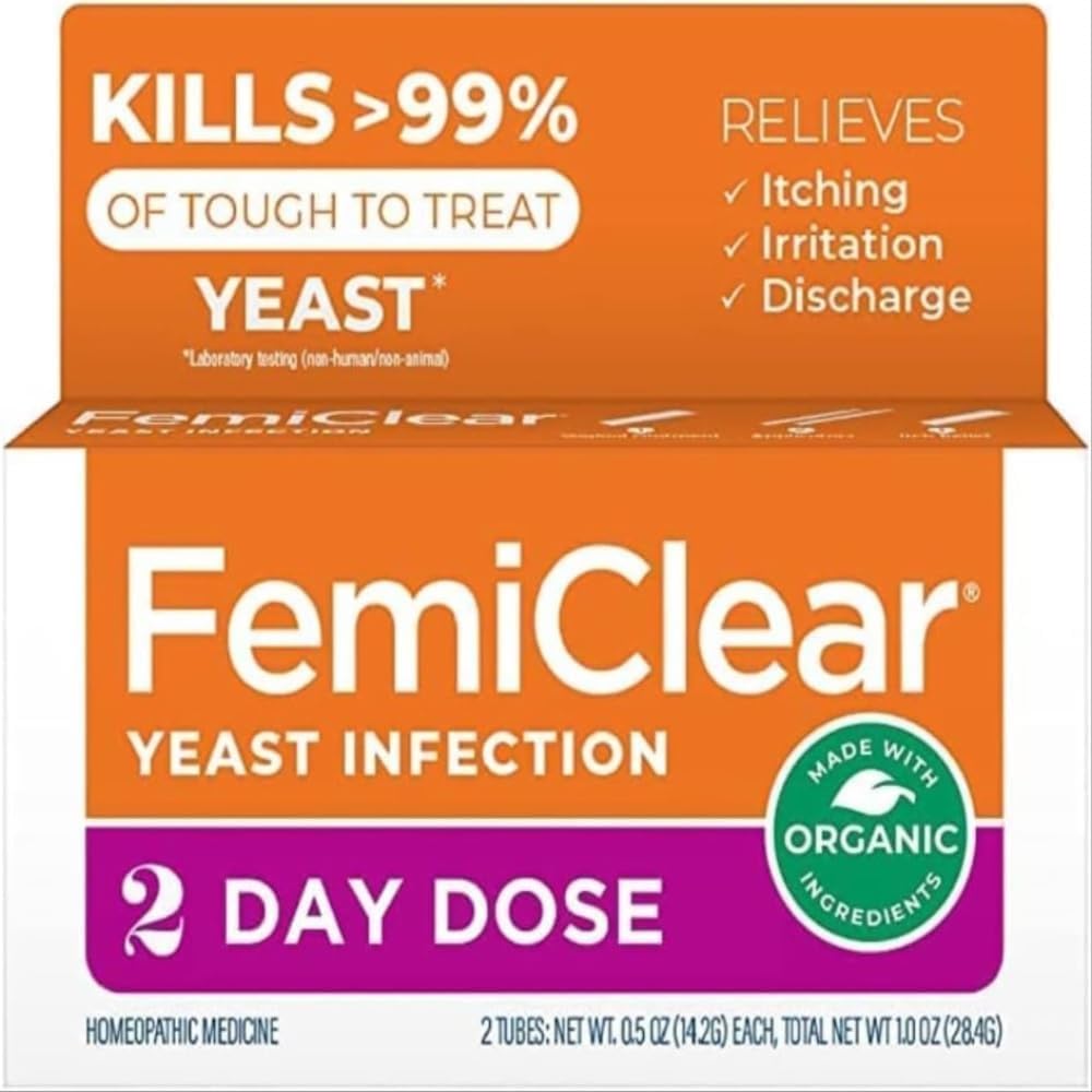 FemiClear 2-päivän annos Hiivatulehdus ja kutina ohjaus Voide, kohtalaisesta Intense oireita, valmistettu kaikki luonnolliset ja orgaaniset ainesosat, Plus ulkoinen anti-Itch voide rauhoittava hoito