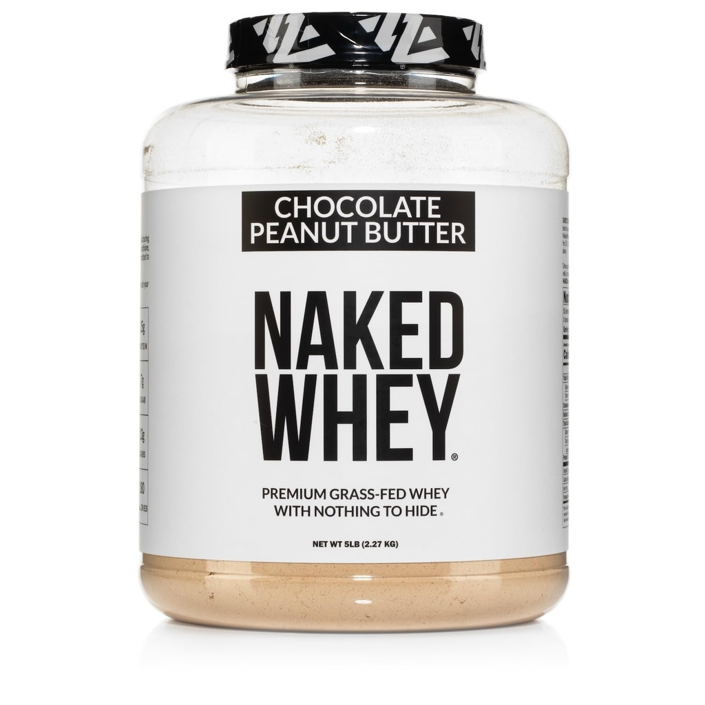 NAKED Whey Chocolate Peanut Butter Grass Fed Whey Protein Powder, No GMO, No Soy och Gluten Free, Aid Growth and Recovery - 52 Servings