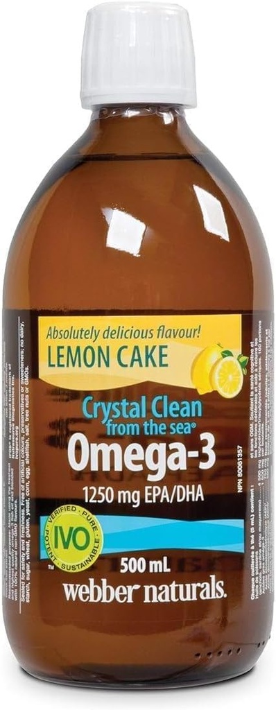 Webber Naturals Ocean Pure Omega-3 Nestemäinen kalaöljy - Sitruunakakku 500 ml