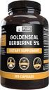 PURE ALKUPERÄISET AINEET Goldenseal-Berberiini Ei magnesiumia tai riisiä täyttöaineet, aina puhdas, Lab todennettu (365