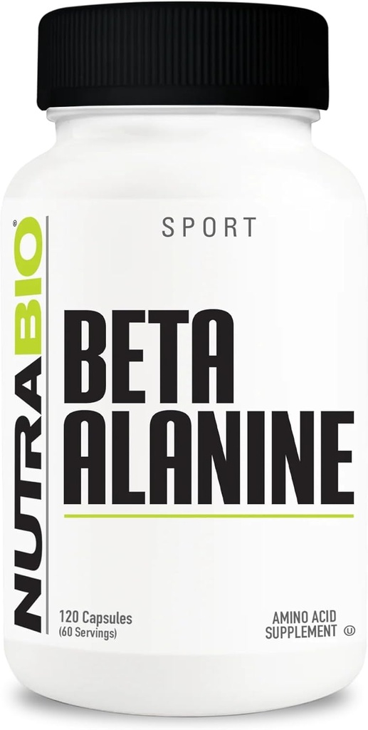 NutraBio Beta-Alanine Supplement, 800mg - Gluteeniton esityö täydentää Buffer Maitohappoa, lihasväsymystä, ja Soreness, 120 kapselia