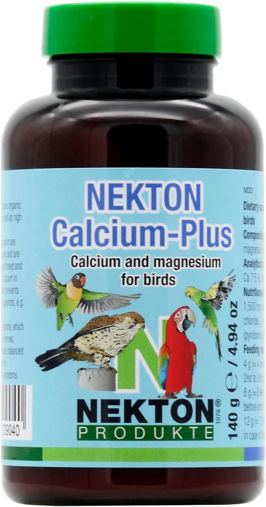 Nekton Calcium Plus - kalsium ja magnesium ja vitamiinit, valkoinen, 140g/5 oz