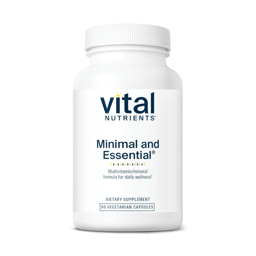 Vital Nutrients Minimal and Essential Multivitamin | Vegetarian One per dag Multi Vitamin, Mineral & Antioxidant Supplement* | Järnfri | Gluten, Dairy, Soy Free | Icke-GMO | 90 kapslar