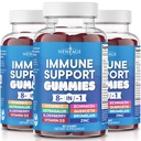 NEW AGE 8 i 1 Immune Support Booster Supplement med Astragalus Root, Vitamin C och Zink 50mg, Vitamin D 5000 IE, Quercetin & Bromelain (8 i 1 Gummies (Pack of 3))