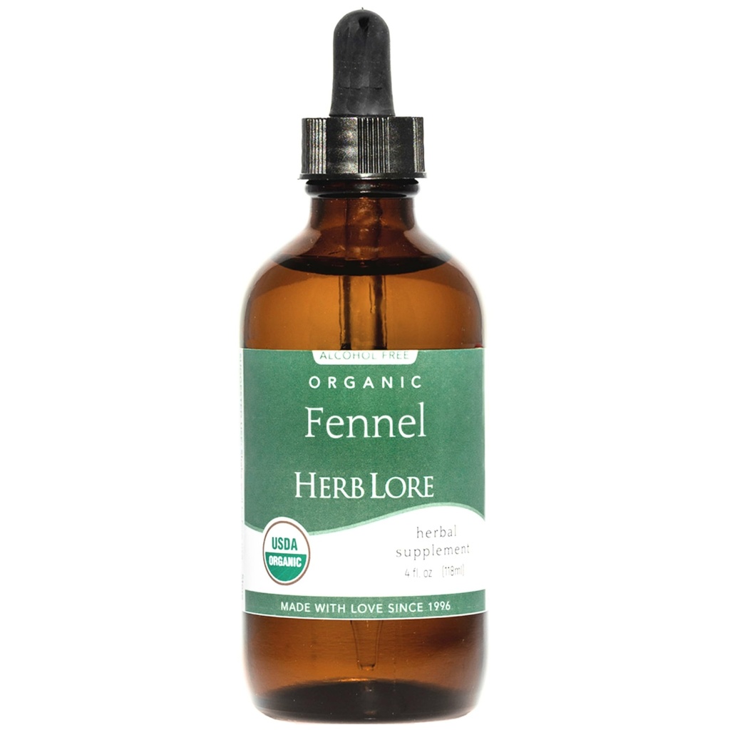 Herb Lore Organic Fennel Seed Tincture - rauhoittaa Gas & turvotus - Imetys Tuki täydentää - 4 fl oz
