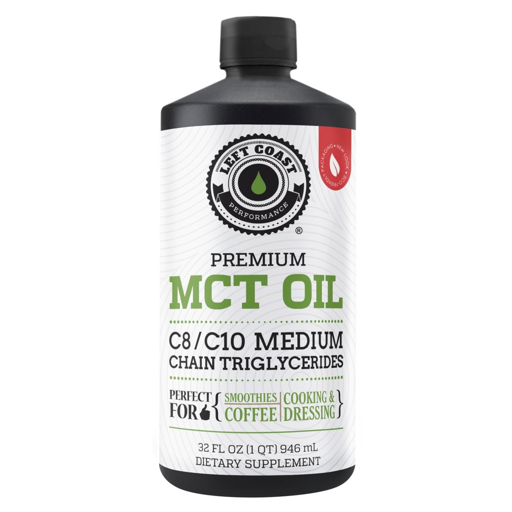 100% Coconut MCT Oil Liquid - MCT Oil C8 C10 kestävälle mielen energia & Focus tuki Suuri Smoothies Salaatit Coffee & More - Palm Free Vegan Keto & Paleo Friendly 60+ Servings (32 Fl Oz)