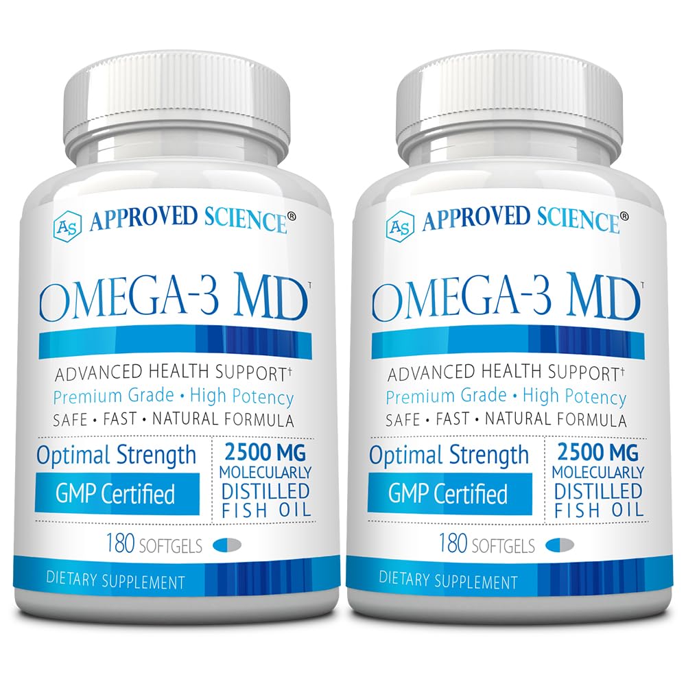 Omega-3MD - Fish Oil EPA & DHA - Parantaa kognitiivista terveyttä - 2 pullot - 6 kuukauden tarjonta