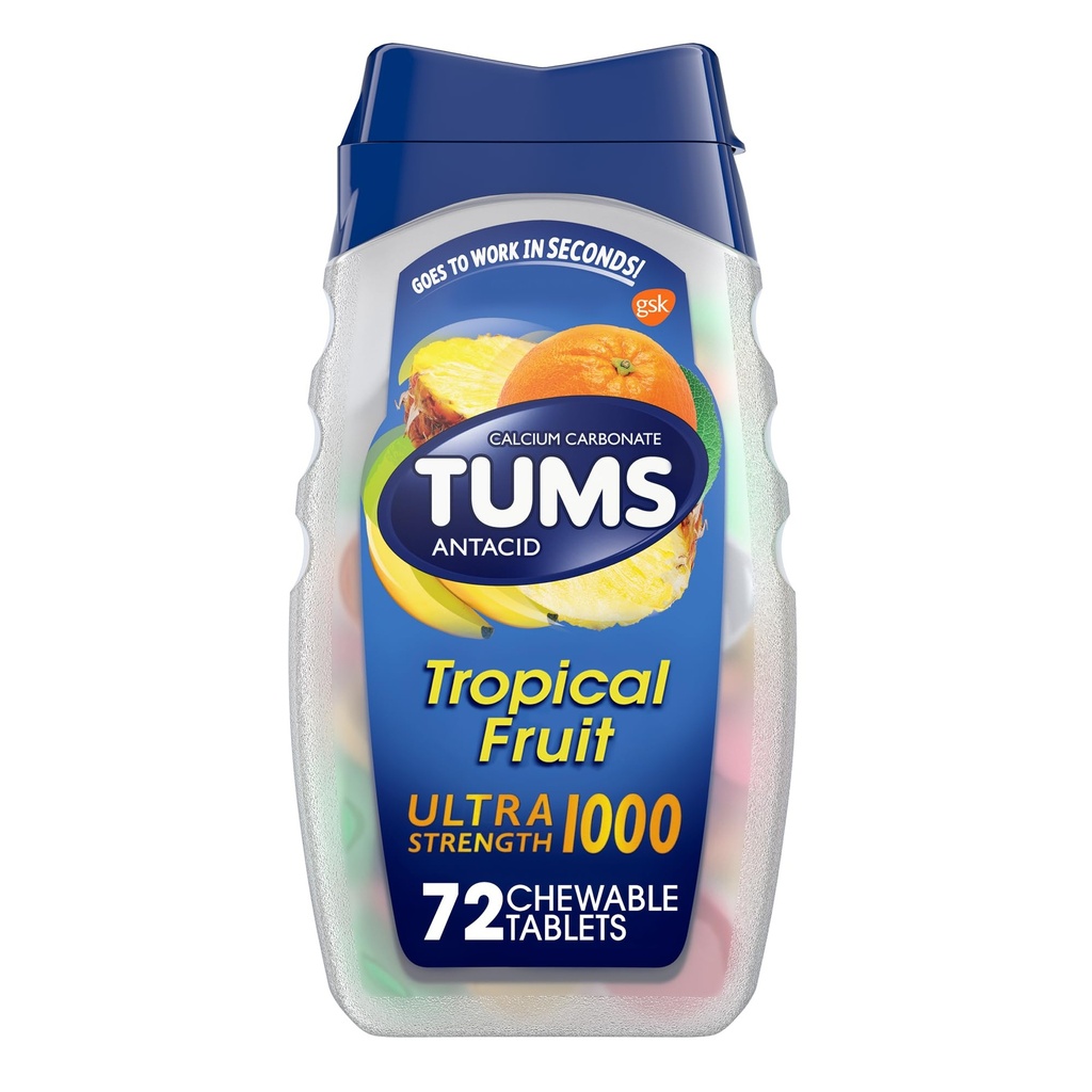 Tums Ultra 1000 Maximum Strength Tropical Fruit - 72 purutablettia