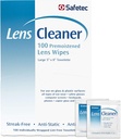 Safetec Lens & Eyeglasses Puhdistuspyyhkeet, Esimoistetut pyyhkeet (2 pakkaus 100ct laatikoita - 200 puhdistusvaatteet)