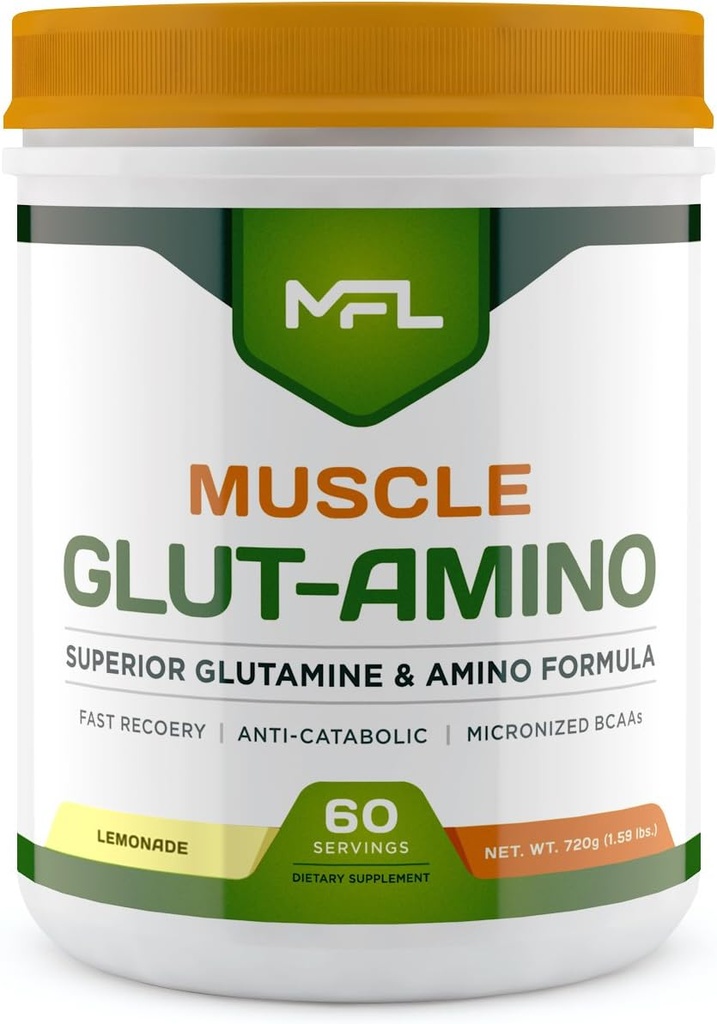 MFL Muscle Glut-Amino | Glutamine Complex | Amino Complex | 0 Sugar | Sötad med Stevia | All-Natural | 60 portioner (Lemonade)
