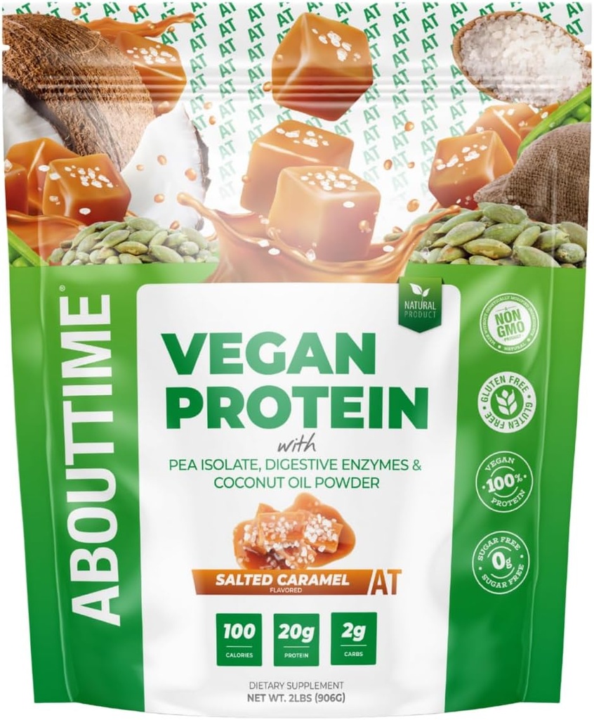 Noin aika Vegaaniproteiinijauhe 20g Suolattu karamelli, luontaisaineet, ei-muuntogeeniset, kasvipohjaiset, gluteeniton, soijaton, maitotuotteeton, 32 tarjoilua