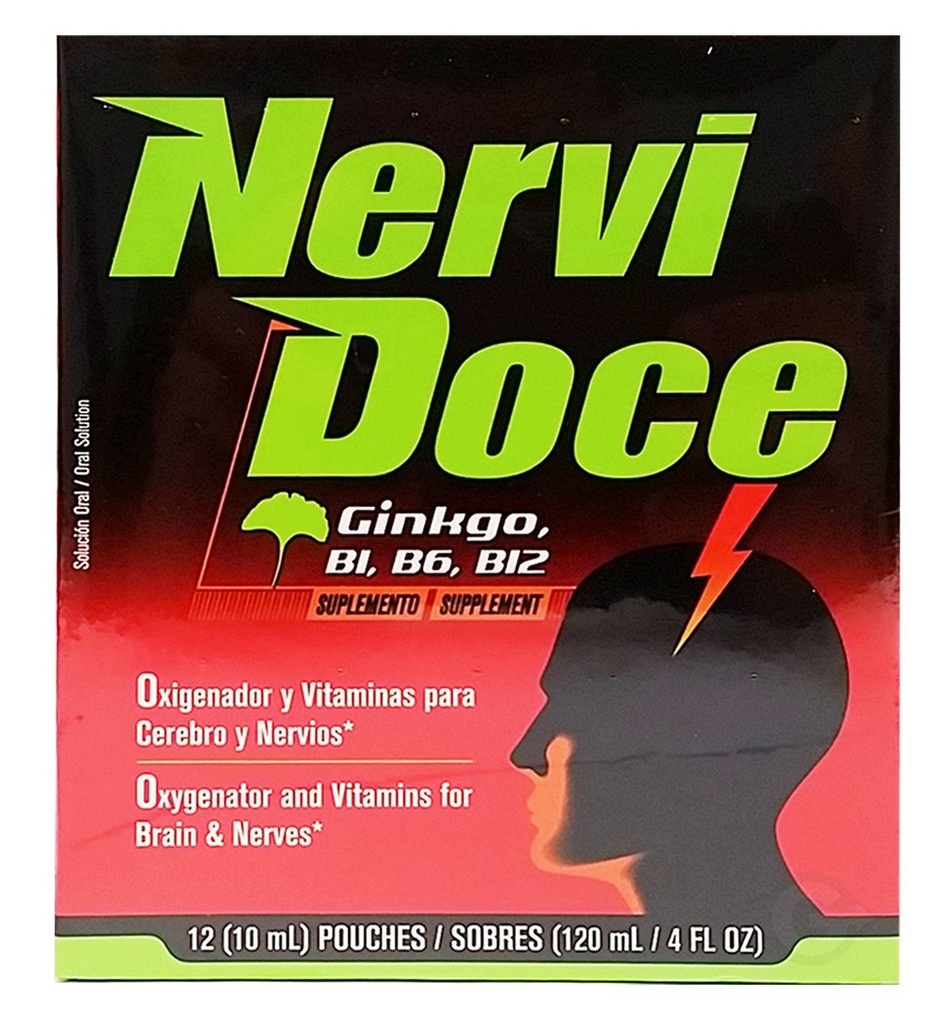 Nervidoce Multivitamiini 12 Count Puches - Ginkgo Biloba ja B Complex