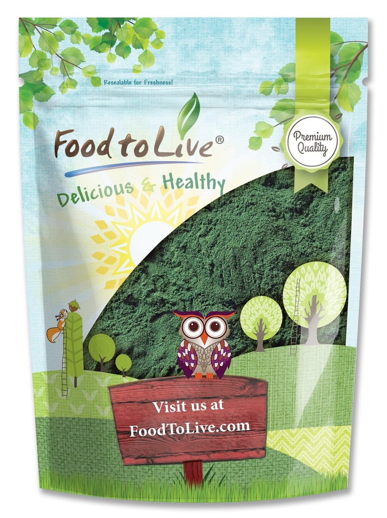Mat till levande Chlorella Powder, 2 pund - Kosher, Raw Green Algae, Vegan Superfood, Bulk, Pure Vegan Green Protein, Rik i vitaminer och mineraler, Perfekt för drycker, Teas och Smoothies