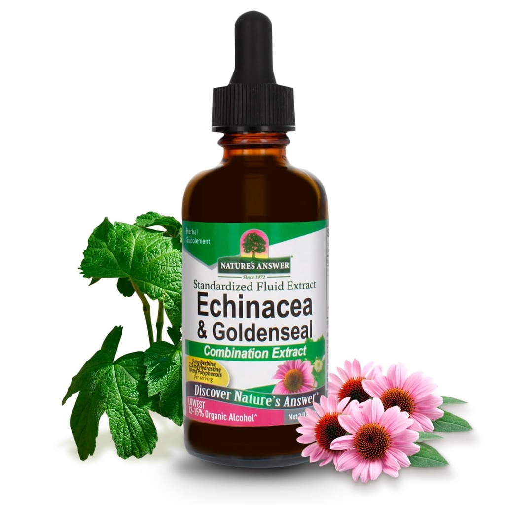 Luonnon vastaus Echinacea & Goldenseal kanssa Organic alkoholi, 2-Fluid Ounces