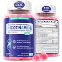 2 pakkaus - Nikotinamidi 500 mg Gummies, NAD+ Supplement for Women & Men w/ Collagen Peptides, (Flush Free Niacin) B3-vitamiini Niacinamidi anti-aging, NAD+ Tasot, pitkäikäisyys, keskittymiskyky ja aivot, sokeriton
