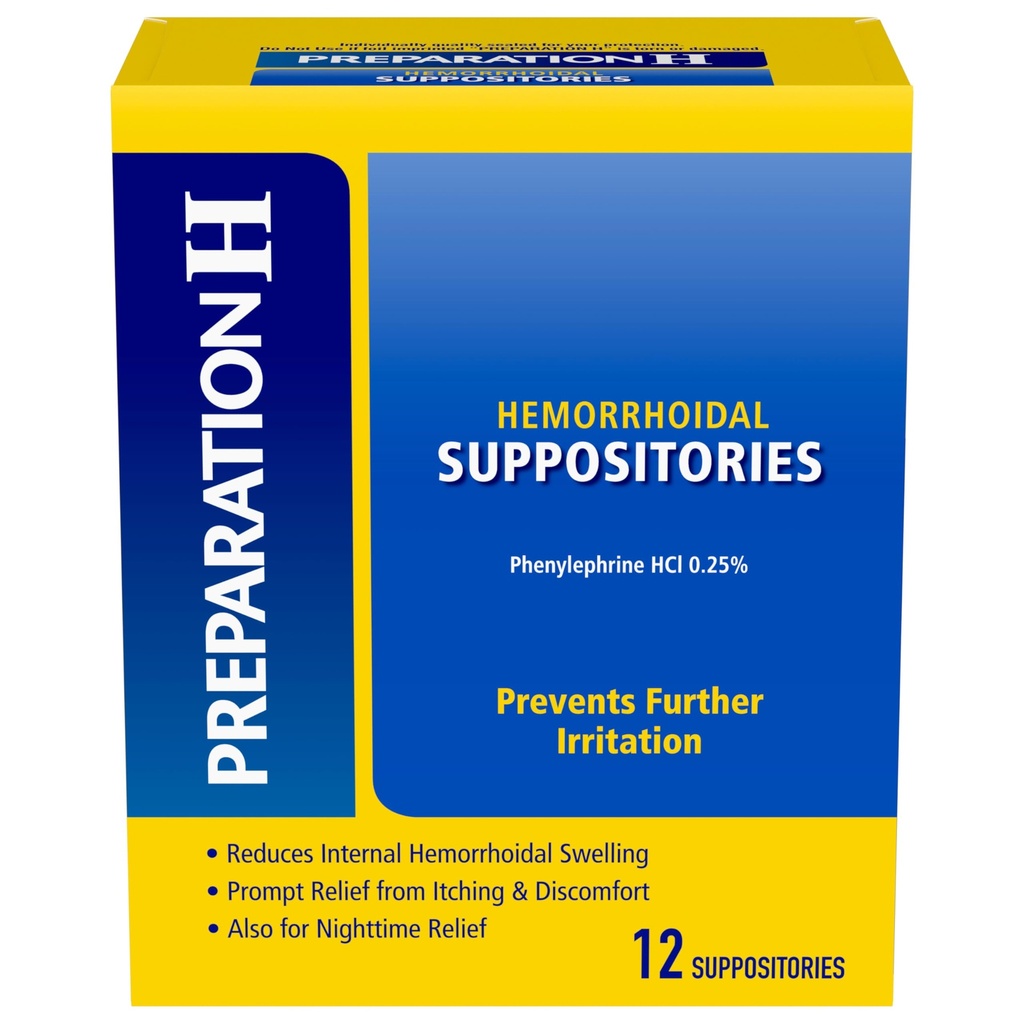 Valmistautuminen H Peräpukamat Suppositories kutina ja epämukava helpotus - 12 Luku (Pack of 1)