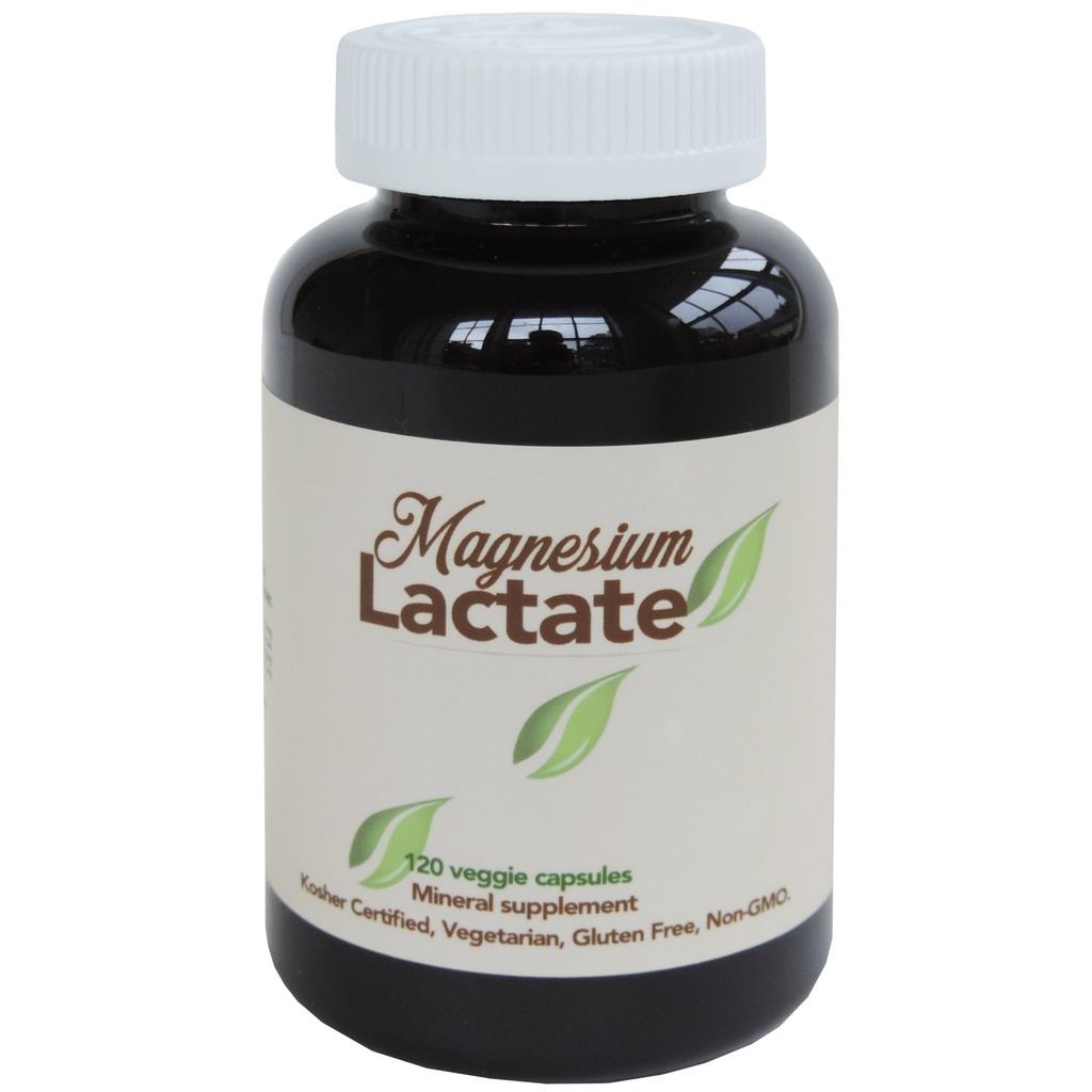 Magnesiumlaktaatti 500 mg/annos, 120 Helppo niellä Pieni kasvissyöjäkapseli. Gluteeniton. Erittäin biokäyttöinen Formulation. Korkea imeytyminen. Made in USA.