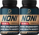 10in1 Noni-kapselit - 4 kuukauden toimitus Elderberry, Boswellia, kurkuma, inkivääri & enemmän - Tuki Lihas, nivelet, Ruoansulatuskanavan ja immuuni - 2 pakkausta, joissa 60 vegaanista kapselia, ei- gammaglutamaattia & Gluteenittomat