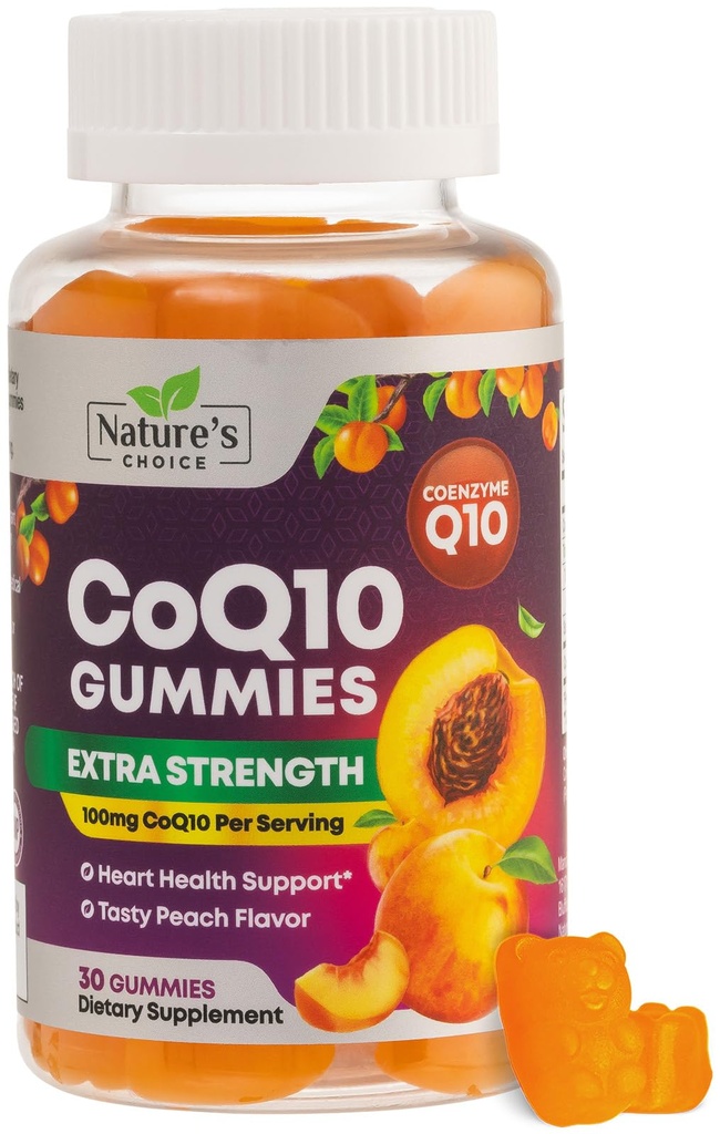 CoQ10 Gummy for Aikuinen 100mg - 3X Vahvuus, korkea imeytyminen, antioksidantti täydentää sydämen terveys ja energiantuotanto, Ultra Coenzyme Q10 vitamiinit, Coq 10 täydentää - 30 CoQ10 Gummies