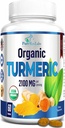 Organic Turmeric - 2100mg USDA Organic Turmeric Curcumin Black Pepper, Vegan - 60 tablettia