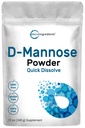 Micro Ingredients D Mannose Powder, Pure Mannose Supplement, Nopea vesiliukoinen, tukea virtsateiden puhdistus & virtsarakon terveys, Premium Mannose naisille ja miehille, Vegaani ystävällinen.