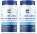 (2 Pack) Gluktos Avancerad blodsupport, Gluctose, Gluctose - Avancerad blodsupporttillskott, Gluctose Supplement Support Capsules - All Natural Formel, 60 kapslar för 2 månader