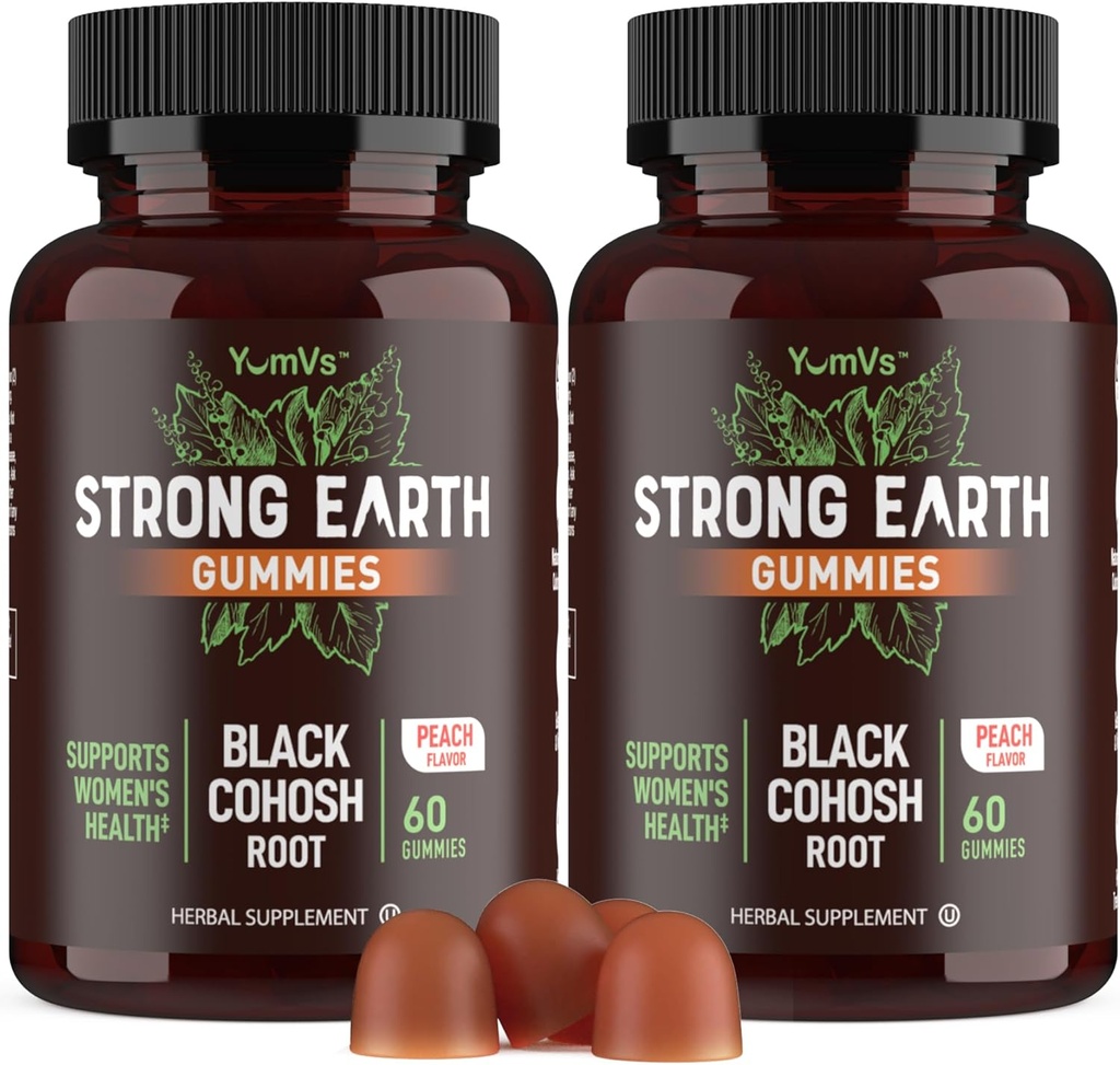 YUM-V's Strong Earth Musta Cohosh juuri 50mg (60 Count) - Natural Extract vaihdevuodet lisäravinteet yöhietteet & kuumat välähdykset naisille