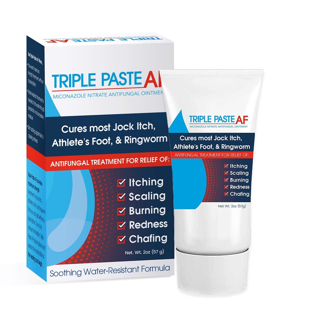 Triple Paste AF Anti Sieni voide ihohoidoille useimmat urheilijat Jalka-ja rengasmato - 2% Mikonatsoli Sienilääke Cream - 2 Oz Tube (Packaging May Vary)