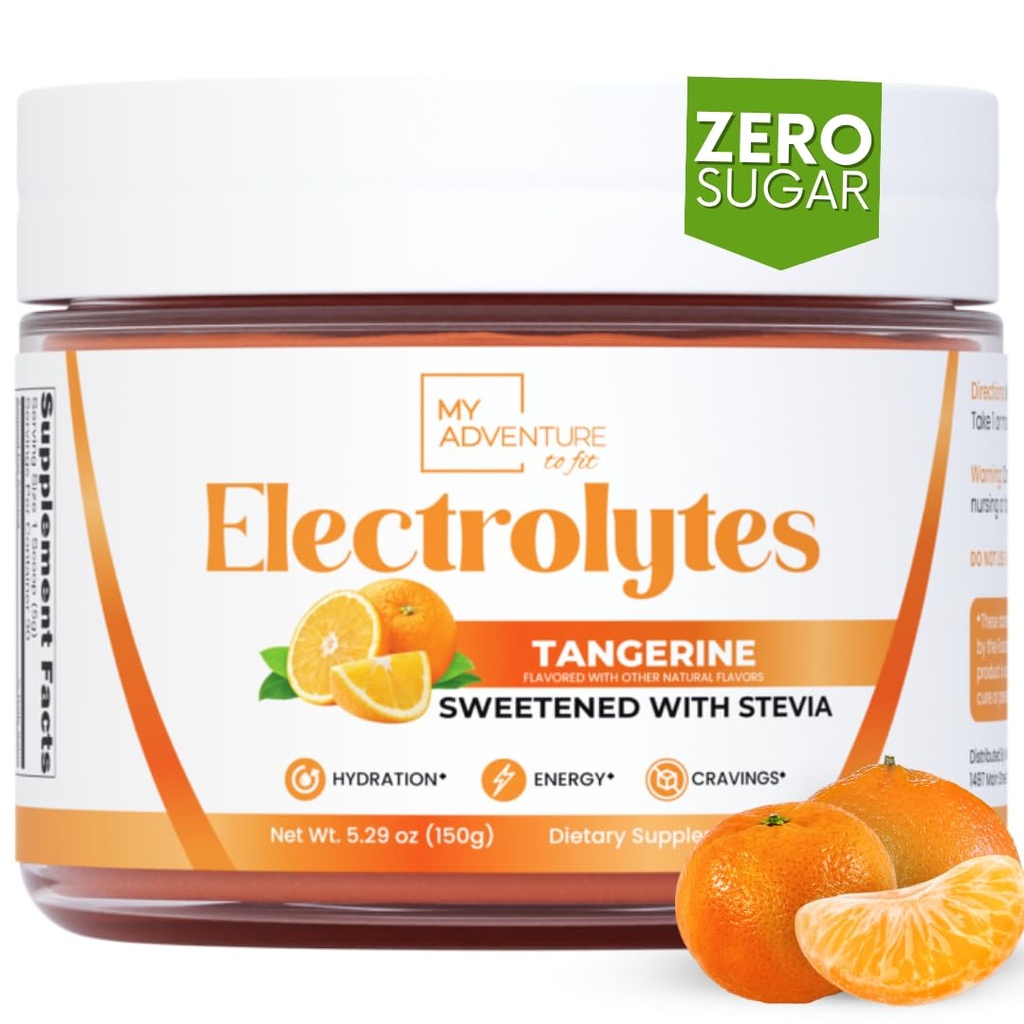 Zero Sugar - Tangerine Electrolytes Powder - Virkistävä nesteytys - Kofeiiniton energia kaikki luonnolliset ainesosat - Vegaani, Keto & Paleo - Sokerittomia Electrolyyttejä Hydration Drink Mix - 30 tarjoilua