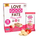 Love Good Fats Chewy Nutty White Chocolatey Mansikka Keto Bars - Low Carb Protein Välipalat - 12 pakkaus (1.59oz / 45g kunkin baarin)