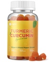 Gummies med svartpeppar för inflammation, gurkmeja och ingefära tillskott för Immune Joint Support, Sugar Free Curcumin Ginger Gummies för vuxna Vegan Non-GMO