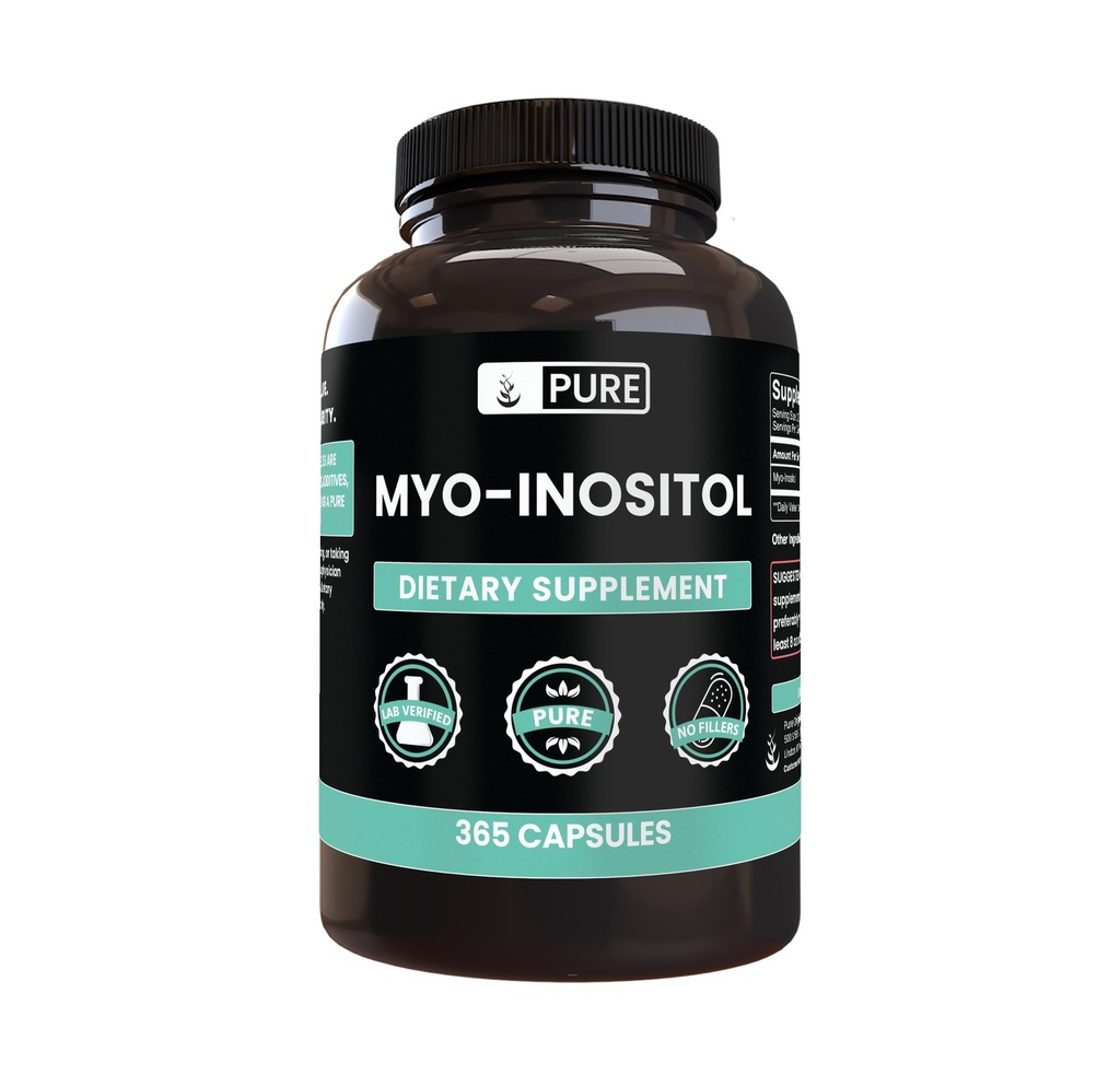 Myo-Inositol (365 kapslar) Inga magnesium eller risfiller, alltid ren, labb verifierade