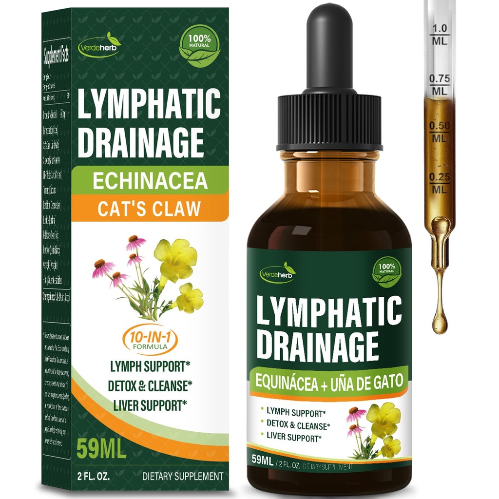 Cleavers Lymfatic Drainage Drops Enhance Lymph System Detox Cleanse, Echinacea, Milk Thistle, Cats Claw, Turmeric, Voikukka, Burdock Immune Tuki täydentää. 2oz