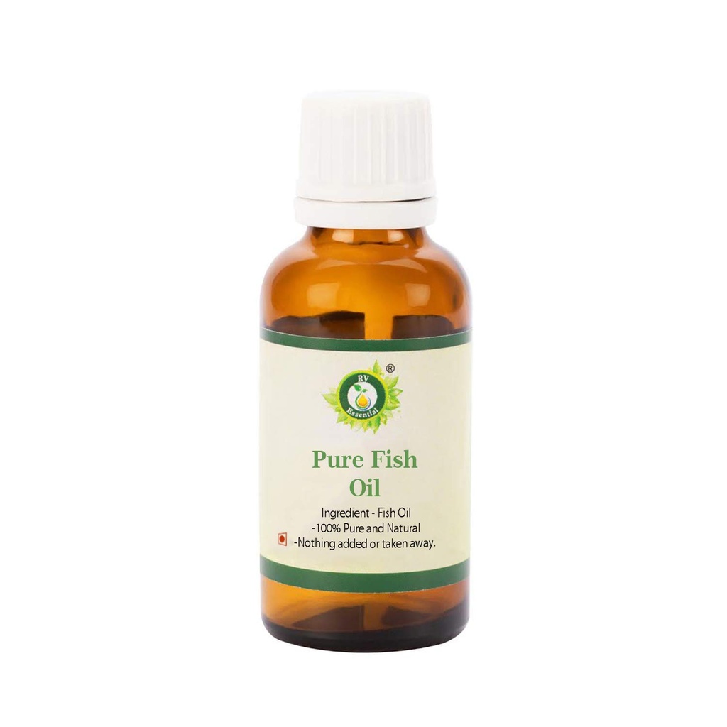 Fish Oil | Cod Liver Fish Oil | för hud | Moisturizes Skin | Nourishes Skin | Anti-Aging | Fights Acne | för hår | för hårväxt | Förhindrar håravfall | för ögon | 30 ml | 1.01oz av R V Essential