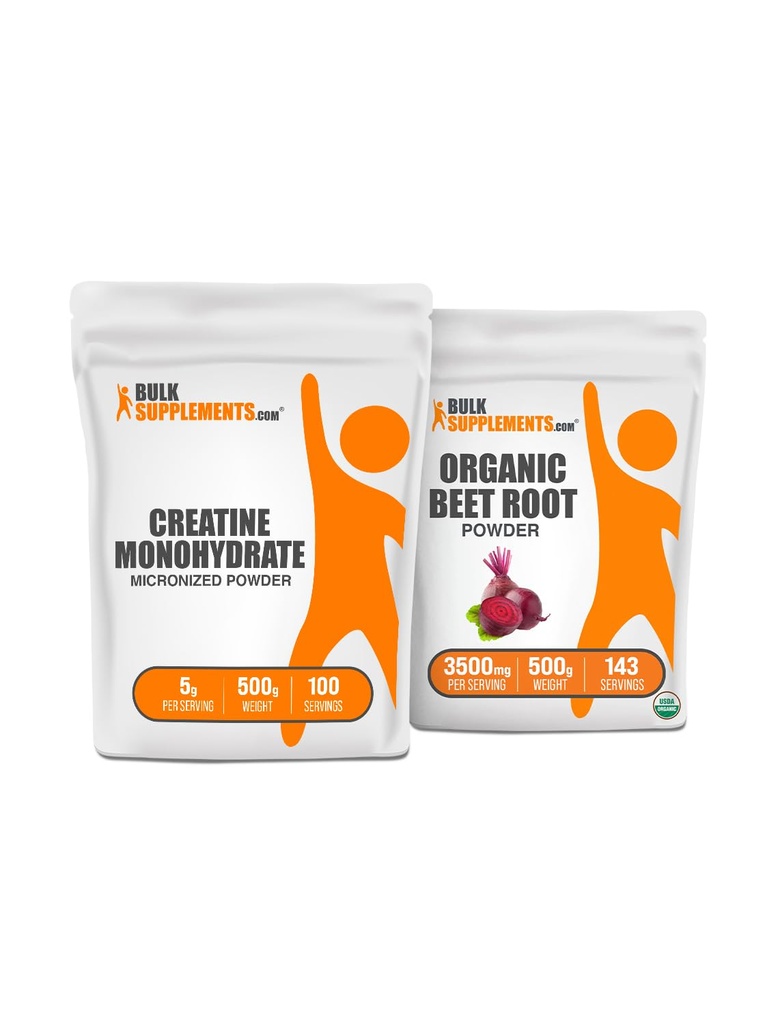 BulkSuplements Creatiini + Luomu juurijauhe 500g Bundle
