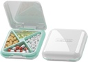 DUBSTAR Pill Case, Small Pill Box - Vattentät Portable Daily Small Pill Case för Purses Pocket Compact Travel Medicine Holder för vitaminer, fiskoljor, kosttillskott, medicin (vit)