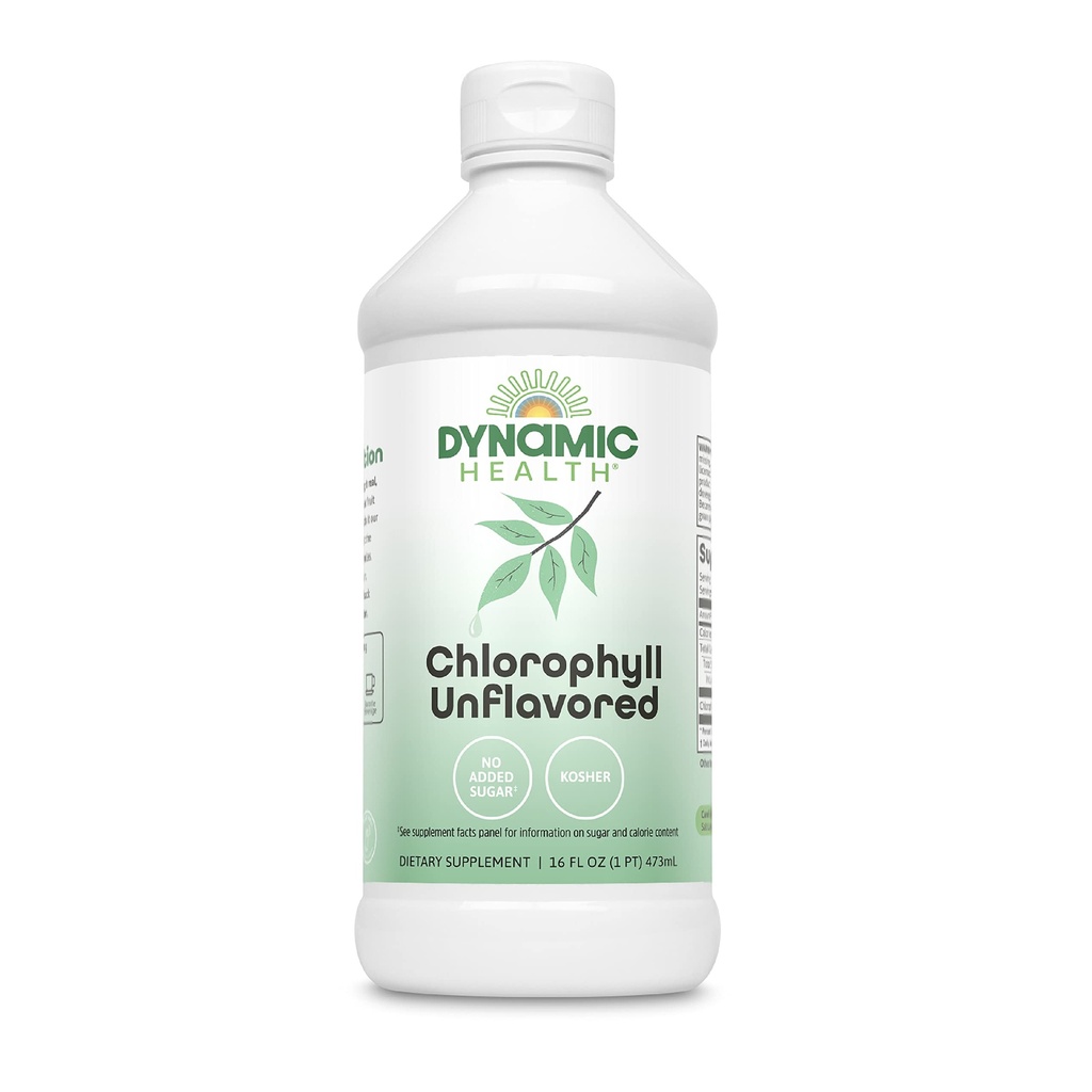 Dynaaminen terveys Nestemäinen klorofylli Mauton 100 mg, Natriumkupariklorofyllit Alfalfa ja Mulberry lehdet, Kasvin puhdistus ja deodorointi, Ei lisättyä sokeria, 16 Fl Oz