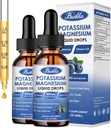 (2 pakkaus) Kalium Magnesium Supplement Liquid, kalium, magnesium, kalsium, D3-vitamiini, sinkki, aikuisille ja lapsille, sokeriton