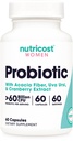 Nutricost Probiotic för kvinnor 60 miljarder CFU, 60 kapslar, komplex med Acacia Fiber, Uva Ursi, & Cranberry Extract - Non-GMO & Gluten Free