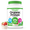 Orgain Organic Vegan Protein Powder, Mansikka & Cream - 21 g kasviperäistä proteiinia, matalan Net Carbs, gluteeni/ laktoositon, ei lisättyä sokeria, soijaton, ei muuntogeenisiä organismeja, 2.03 Lb
