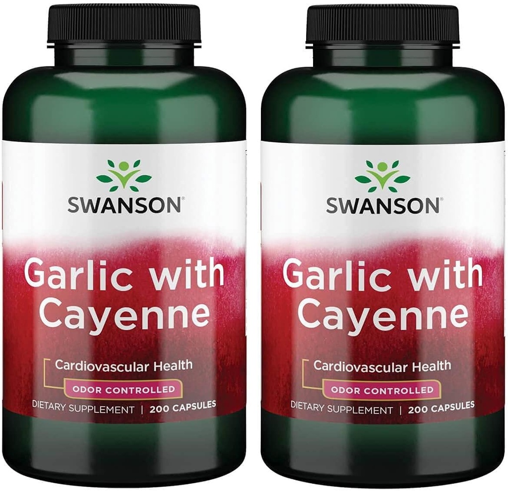 Swanson Garlic med Cayenne 200 kapslar (2 Pack)