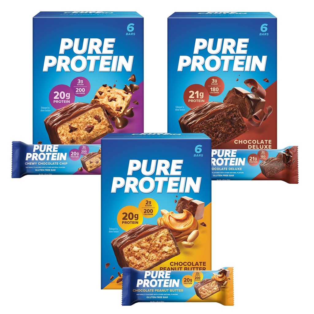 Puhdas proteiinipatukat Suklaa Variety Pack (18 t)