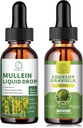 Mullein Drops för Lungs, Mullein Leaf Extract 1000MG för Lung Cleanse & Soursop Graviola Liquid Drops 1800mg, Soursop Leaves Extract för Cell Regeneration