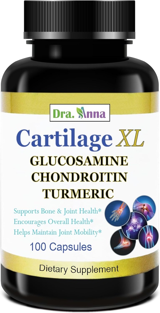 Cartilage XL Plus Glukosamiini, Chondroitin & Turmeric. Joint Support Supplement. Antioksidanttien ominaisuudet. 100 kapselia