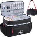 BAGSFY Travel Medicine Bag Organizer, Medical Bag Tyhjä, Pill Bottle Organizer kotiin, Suuri lääkevarasto, Matkustaa Case Ensiapulaukut Tyhjä, Hätäpakkaus.