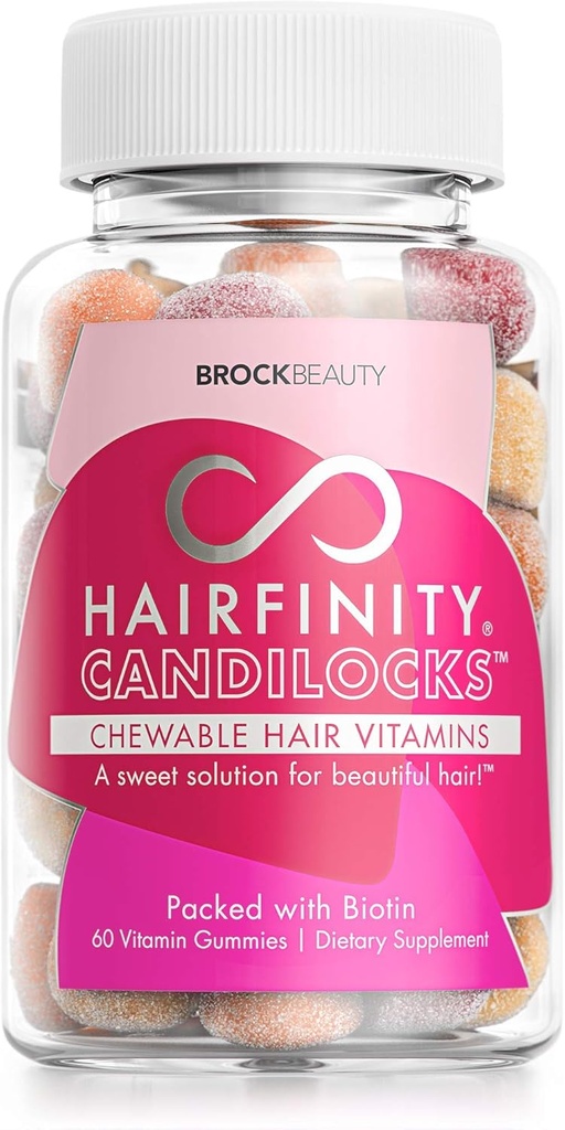 Hairfinity Candilocks Chewable Hair Vitamins - Gummies formulerades vetenskapligt med Biotin, Inositol och kolin för längre, starkare hårväxt (60 vegetariska gummier)