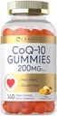 Carlyle CoQ10 200 mg Gummies 140 Count Mango Ananas Maku Vegaani, ei-GMO, gluteeniton täyte
